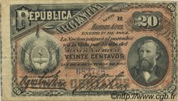 20 Centavos ARGENTINE  1884 P.007a TTB