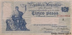 5 Pesos ARGENTINE  1908 P.244a TTB
