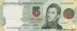 5 Pesos ARGENTINE  1992 P.341b SUP