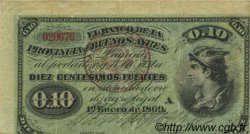 10 Centesimos Fuertes ARGENTINE  1876 PS.0513a TTB+