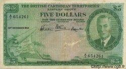 5 Dollars CARAÏBES  1950 P.03 TB à TTB