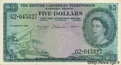 5 Dollars CARAÏBES  1957 P.09b SUP+