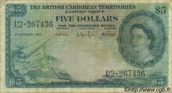 5 Dollars CARAÏBES  1963 P.09c pr.TB