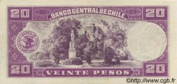 20 Pesos - 2 Condores CHILI  1947 P.093b SPL