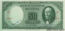 50 Pesos - 5 Condores CHILI  1940 P.094c SUP à SPL