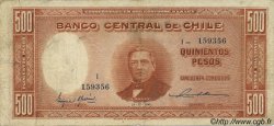 500 Pesos - 50 Condores CHILI  1945 P.106 TB+