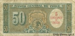 5 Centesimos sur 50 Pesos CHILI  1960 P.126b pr.TB