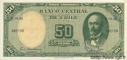 5 Centesimos sur 50 Pesos CHILI  1960 P.126b SUP