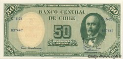 5 Centesimos sur 50 Pesos CHILI  1960 P.126b SPL