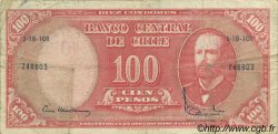 10 Centesimos sur 100 Pesos CHILI  1960 P.127 TB