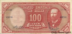 10 Centesimos sur 100 Pesos CHILI  1960 P.127 TTB