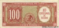 10 Centesimos sur 100 Pesos CHILI  1960 P.127 TTB