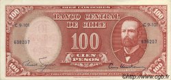 10 Centesimos sur 100 Pesos CHILI  1960 P.127 SUP