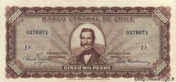 5 Escudos sur 5000 Pesos CHILI  1960 P.130 SUP