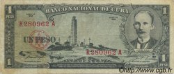 1 Peso CUBA  1956 P.087a VF