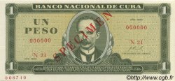 1 Peso Spécimen CUBA  1969 P.102s NEUF