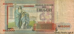 2000 Nuevos Pesos URUGUAY  1989 P.068 TTB