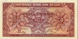 5 Francs - 1 Belga BELGIQUE  1943 P.121 SPL