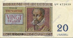 20 Francs BELGIUM  1956 P.132 XF