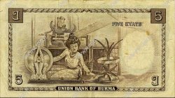 5 Rupees BIRMANIE  1953 P.39 TTB