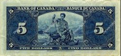 5 Dollars CANADA  1937 P.060b TTB+