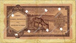 1000 Francs Annulé RÉPUBLIQUE DÉMOCRATIQUE DU CONGO  1962 P.002a TB