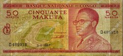 50 Makuta RÉPUBLIQUE DÉMOCRATIQUE DU CONGO  1967 P.011a TB
