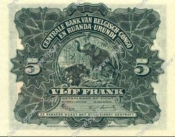 5 Francs CONGO BELGE  1952 P.21 SPL
