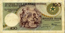100 Francs CONGO BELGE  1957 P.33b TB