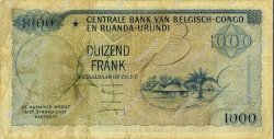 1000 Francs CONGO BELGE  1959 P.35 B+