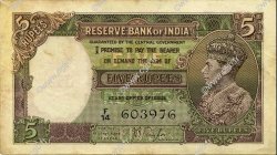 5 Rupees INDE  1937 P.018a TTB