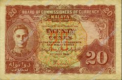 20 Cents MALAYA  1941 P.09a