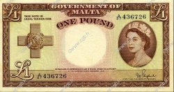 1 Pound MALTE  1954 P.24b TTB