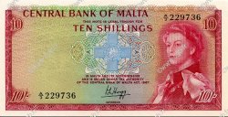 10 Shillings MALTE  1968 P.28 pr.NEUF