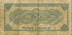 20 Francs RWANDA  1962 P.01 pr.TB