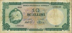 10 Scellini SOMALIE  1971 P.14a TB