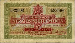 10 Cents MALAYSIA - STRAITS SETTLEMENTS 1919 P.08b F