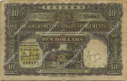 10 Dollars Faux MALAISIE - ÉTABLISSEMENTS DES DÉTROITS  1925 P.11ax pr.TB