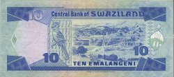 10 Emalangeni SWAZILAND  1986 P.15a SUP