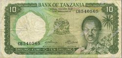 10 Shillings TANZANIE  1966 P.02b TB