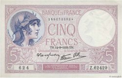5 Francs FEMME CASQUÉE modifié FRANCE  1939 F.04.08 SPL+
