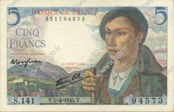 5 Francs BERGER FRANCIA  1945 F.05.06 SC