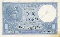 10 Francs MINERVE modifié FRANCE  1939 F.07.03 pr.SPL