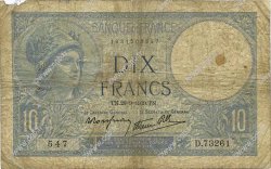 10 Francs MINERVE modifié FRANCE  1939 F.07.09 AB