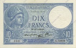 10 Francs MINERVE modifié FRANCE  1939 F.07.09 SUP+