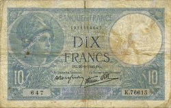 10 Francs MINERVE modifié FRANCE  1940 F.07.15 B