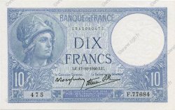 10 Francs MINERVE modifié FRANCE  1940 F.07.17 SPL
