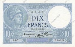 10 Francs MINERVE modifié FRANCE  1941 F.07.29