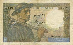 10 Francs MINEUR FRANCE  1947 F.08.18 TB+