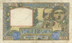 20 Francs TRAVAIL ET SCIENCE FRANCE  1940 F.12.08 TB